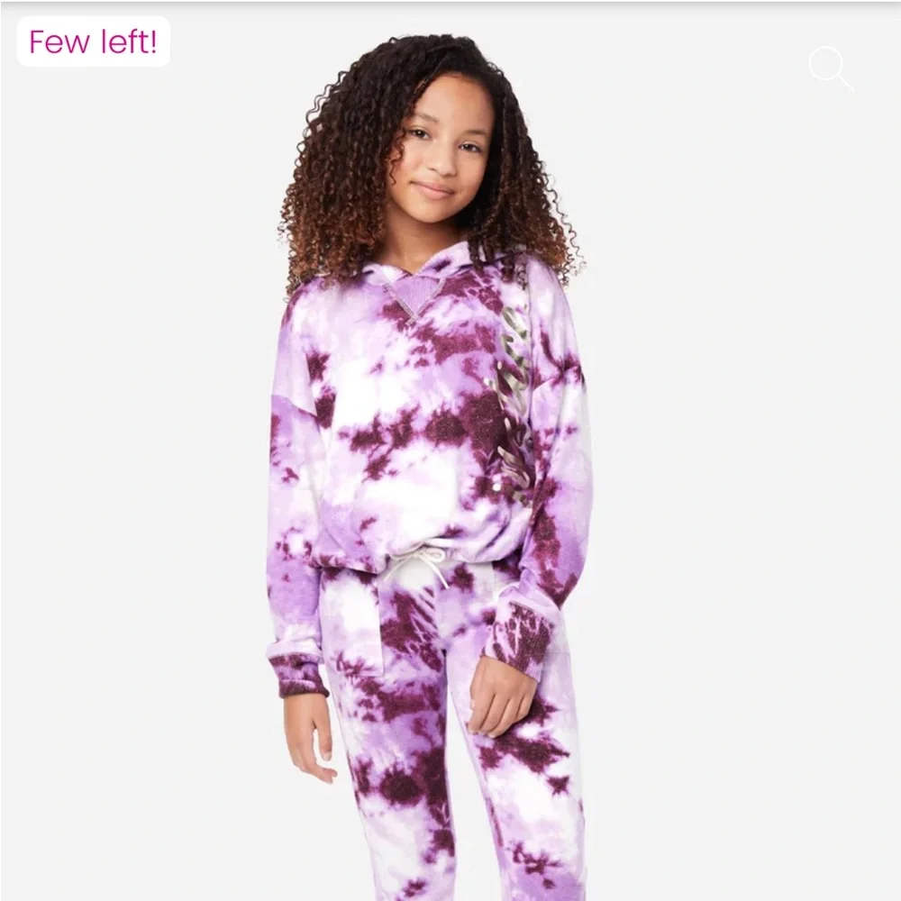 Tie-Dye Hacci Hoodie lilac snow dye effect size XXL 16P/18P
